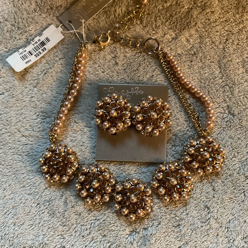 2 for 1 Bronze Necklace & Earrings Clip-on